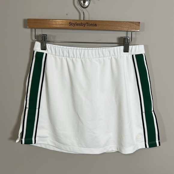 Tory Burch SET Skort and Chevron Tank Top White Green Sport Coolmax Sz M - Picture 2 of 15
